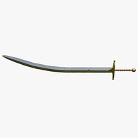 Shamshir Sword With Game Ready 3D Model
