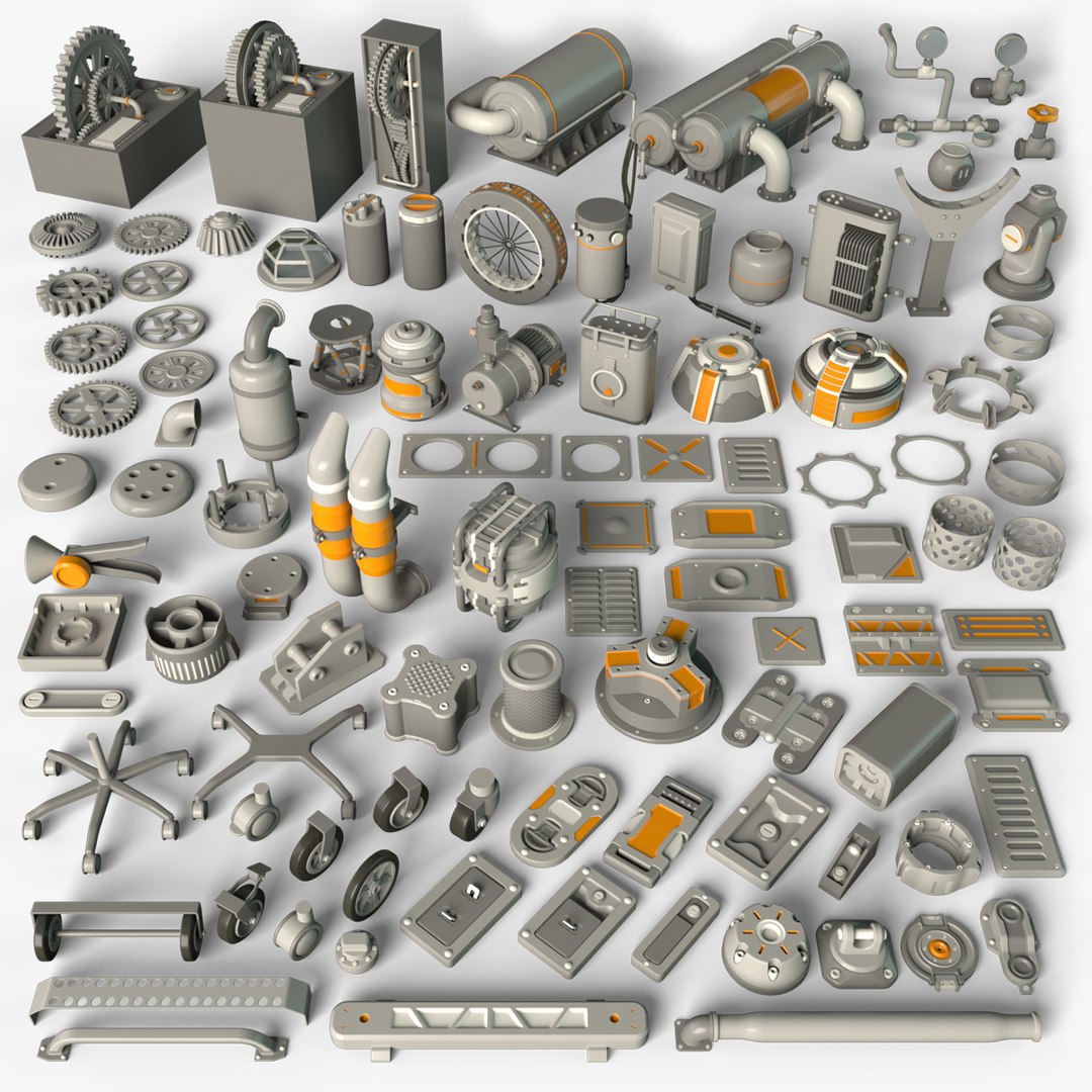 3D model Industrial Kitbash - 10 - 100 pieces - TurboSquid 2157610