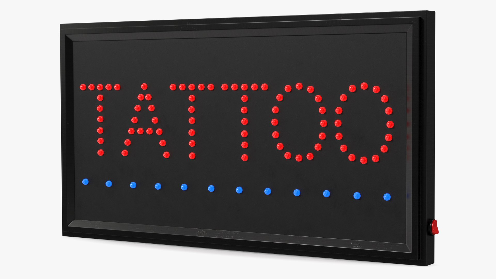 Light Billboard Tattoo LED Red Sign ON 3D model preview