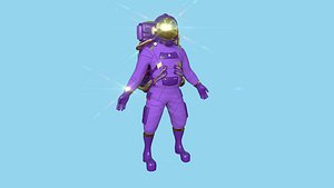 3D Astronaut Outfit 06 Purple - Character Design Fashion