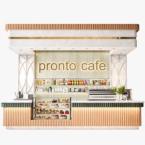 Design project for a cafe with a showcase of sweets