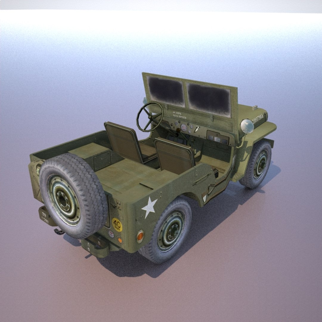 3d Army Willys Jeep Suv Model