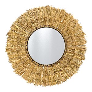 straw around the mirror