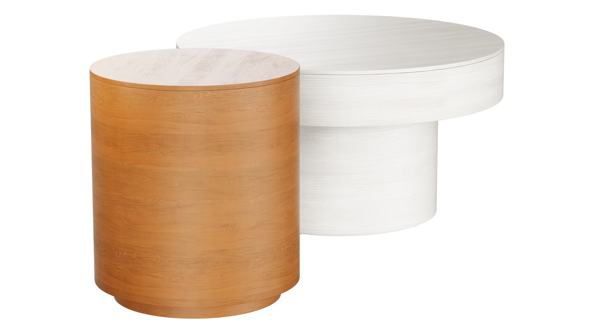 3D model Volume Round Pedestal Coffee Table and Volume Side Table ...