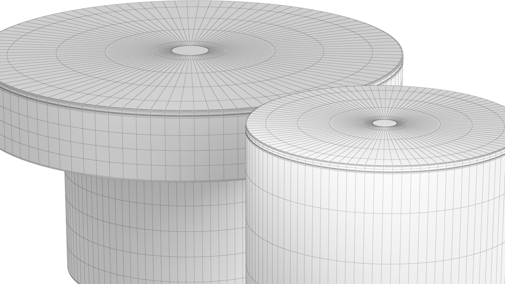 3D model Volume Round Pedestal Coffee Table and Volume Side Table ...