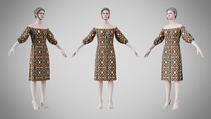 3D Dress 16 Abstract Organic Mosaic