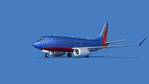 3D Boeing 737 Max 7 Southwest Airlines model