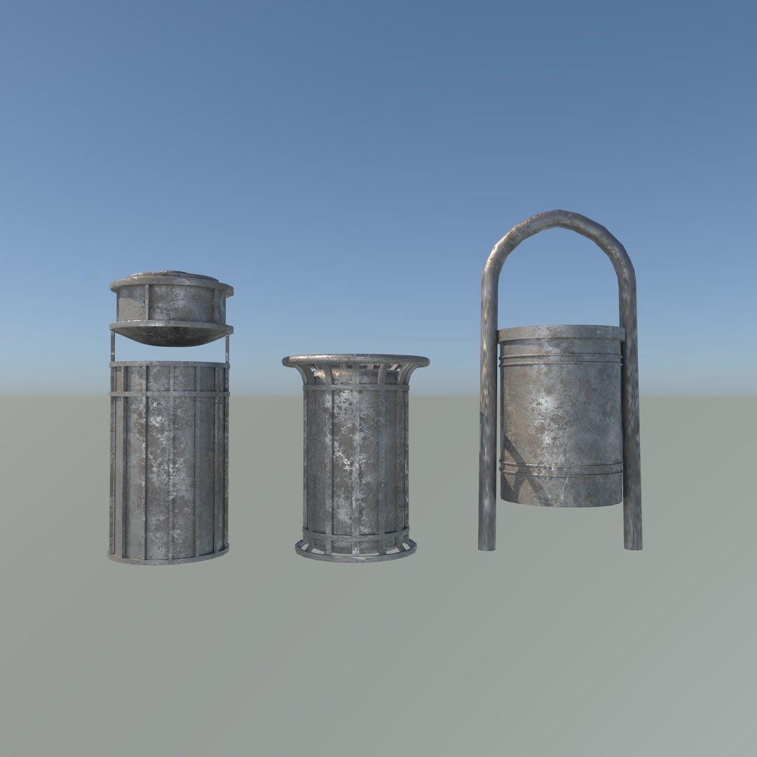 3D Street trash can Low-poly 3D model https://p.turbosquid.com/ts-thumb/nZ/KCguIF/LH/streettrashcanrustytexture_1/jpg/1740362931/1920x1080/fit_q87/5395455947de2bb3ca35605e94d0df7fdcaa36eb/streettrashcanrustytexture_1.jpg