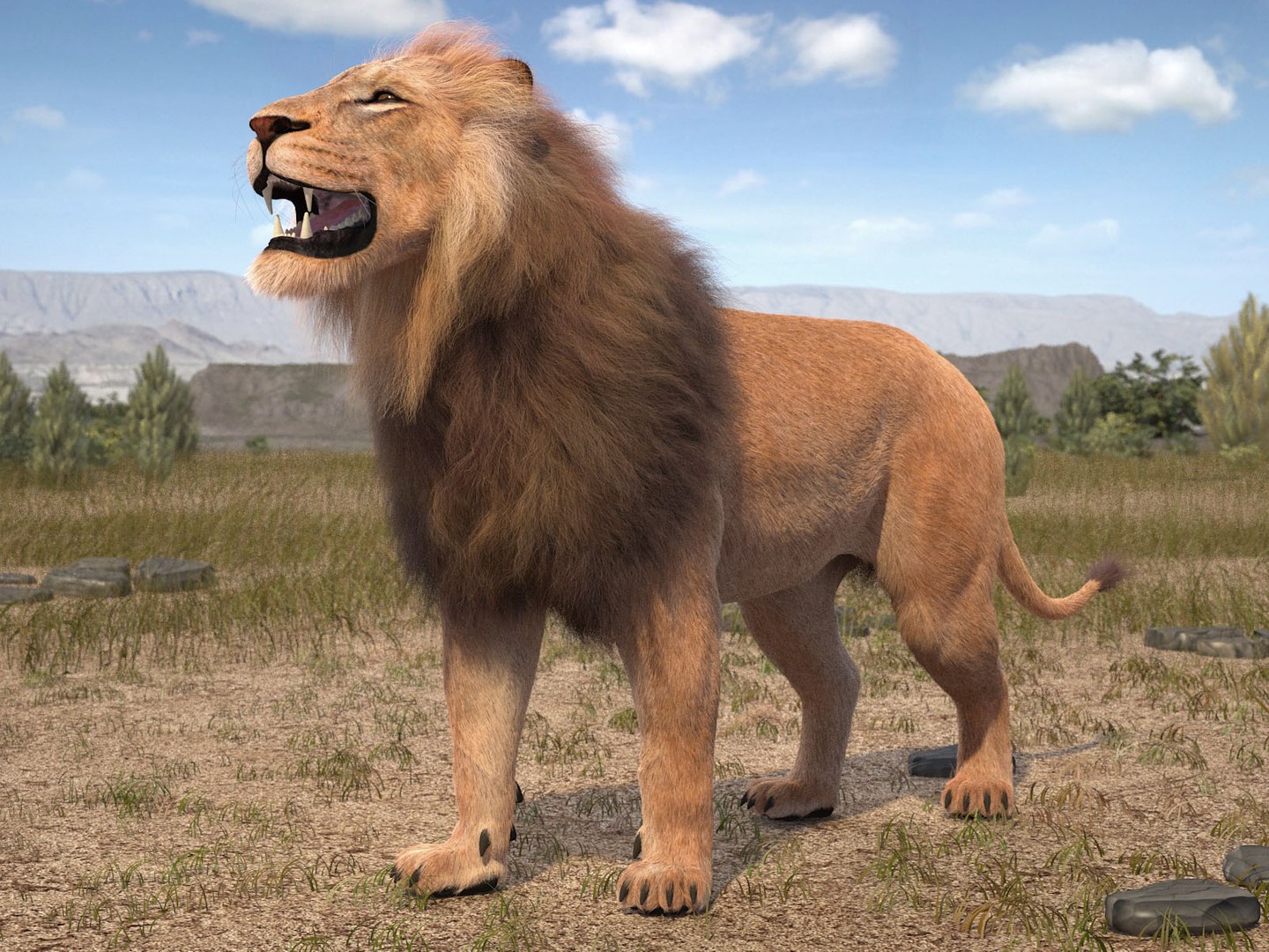 Lion King Hair Fur 3d Model