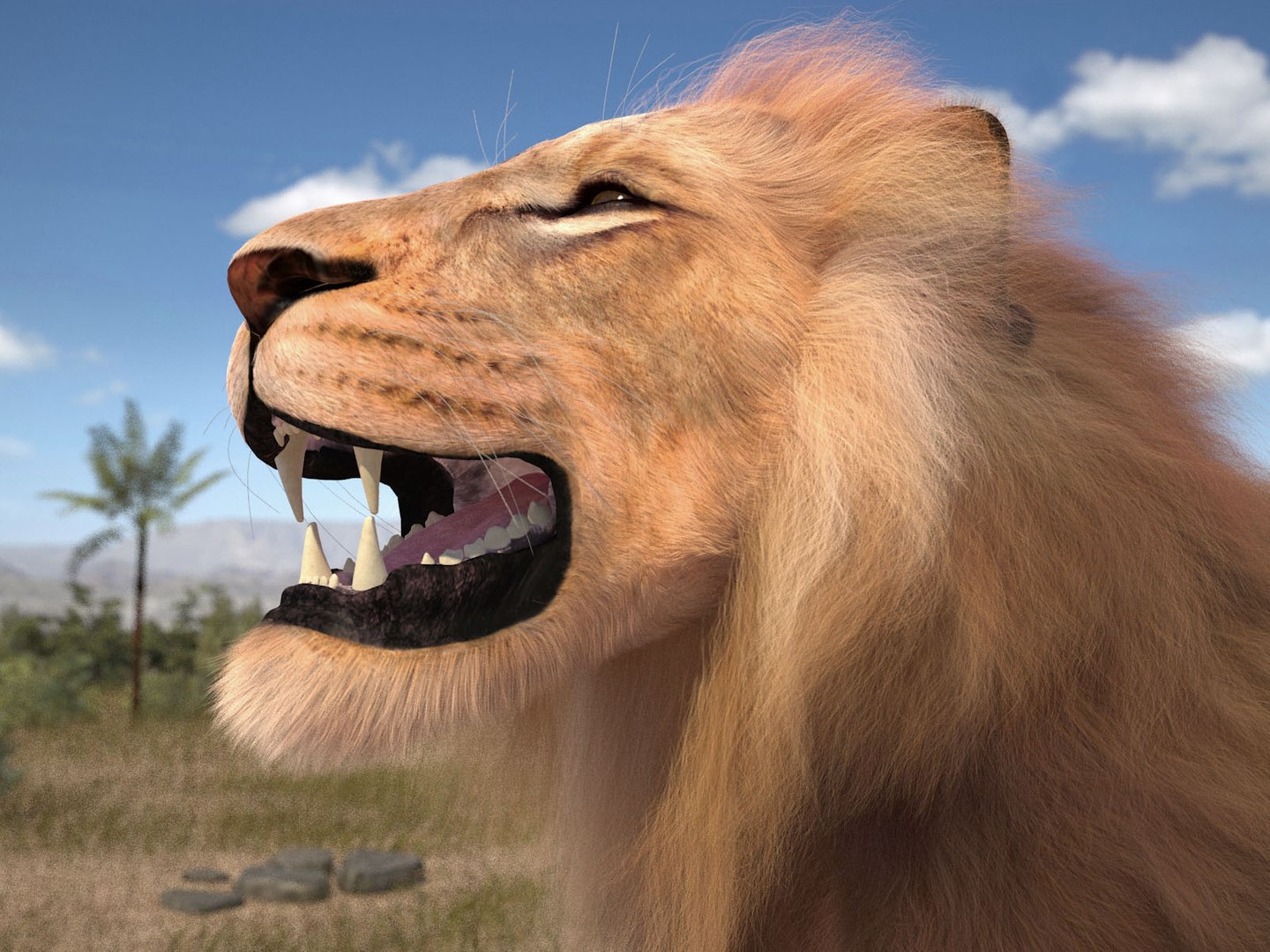 Lion King Hair Fur 3d Model