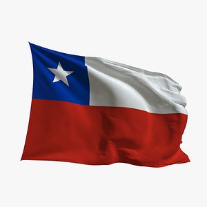 Realistic Animated Flag - Microtexture Rigged - Put your own texture - Def Chile 3D model