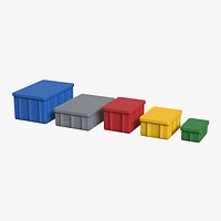 Plastic Storage Bin Set - 5 Stackable Totes with Lids