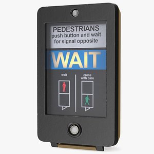 3D London pedestrian crosswalk button On