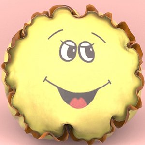 happy face pillow 3D model
