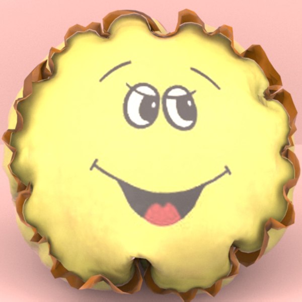 Happy face pillow 3D model - TurboSquid 1501519