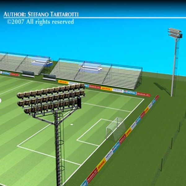 soccer field stadium lights 3d model