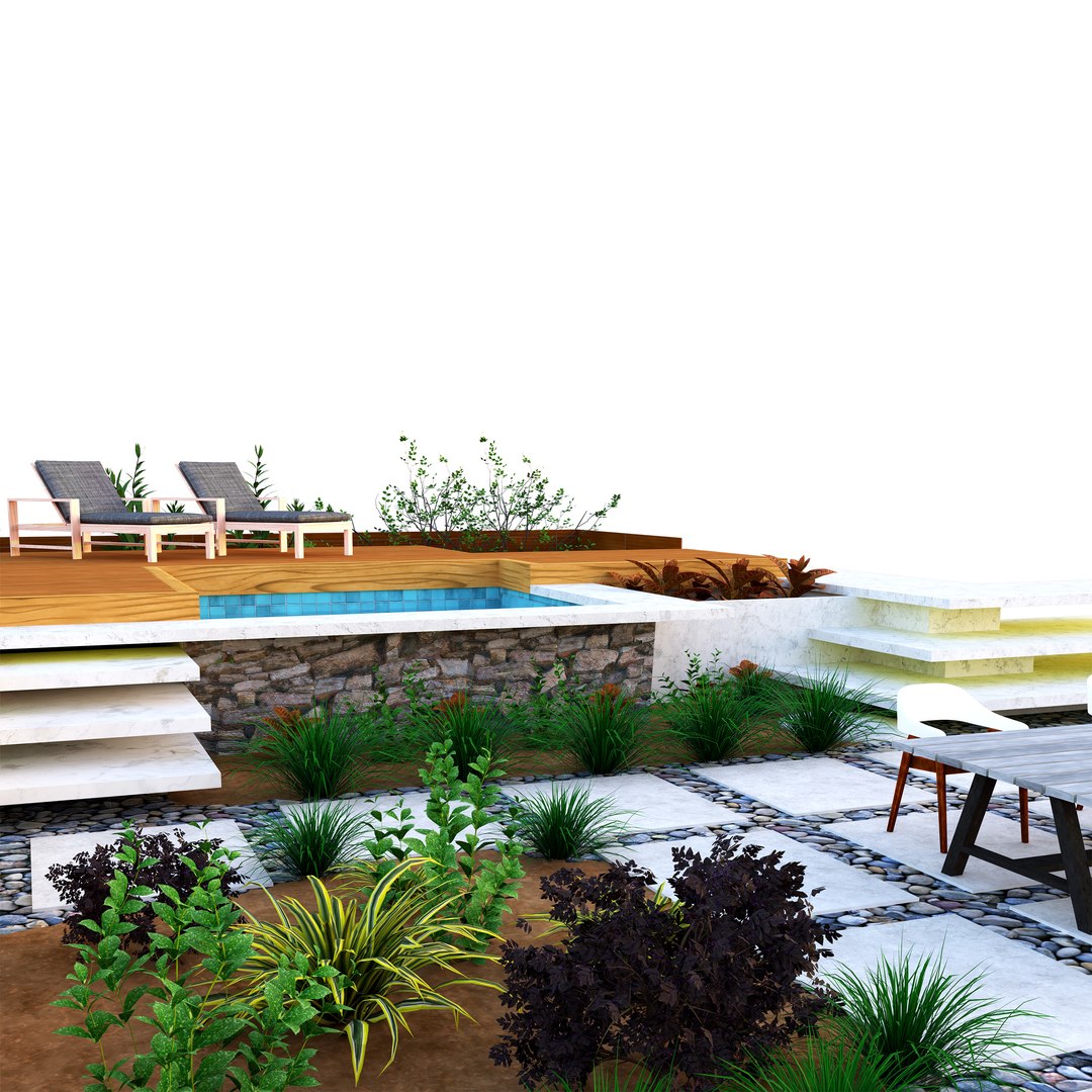 3D Realistic Backyard Landscape Model Model - TurboSquid 2201616