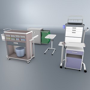 Hospital Trolleys Bundle 8K model