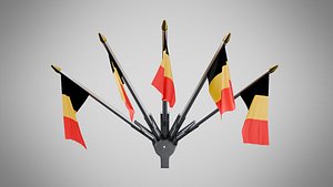 3D Wall Mount Flags  5 Of Belgium model