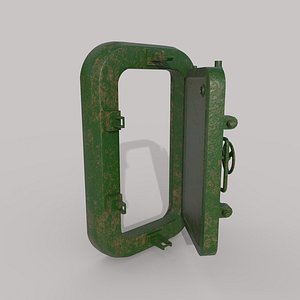 3D Old metal bunker door