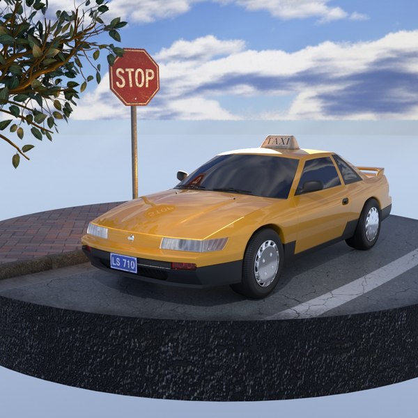 3D Модель Nissan Silvia Newyork Taxi Car Uber Didi Japan Racing.