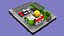Burger Cafe Block da Cartoon Low Poly City