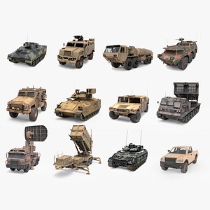 3D Collection of military equipment