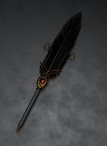 Pen with feather