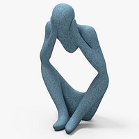 Contemplative Human Statuette