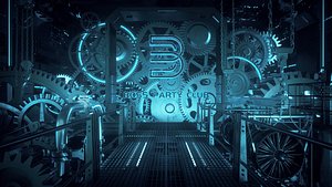 C4D Octane render Steampunk Gear Factory 3D model