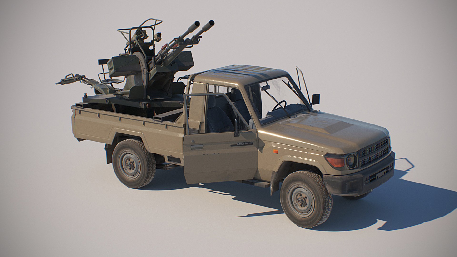 Militant Track with anti-aircraft autocannon ZU-23  terrorist track 3D model https://p.turbosquid.com/ts-thumb/na/PYXzqy/WU/terrocar_03/jpg/1644694268/1920x1080/fit_q87/ddfaa2735db48418713a17340a8462b70ba1f90c/terrocar_03.jpg