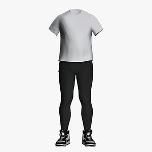 Sporty Female Outfit - T-Shirt Leggings Sneakers