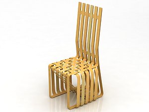 Gehry High Sticking Chair 3D