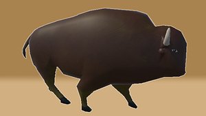 Rigged Buffalo Lowpoly 3D model