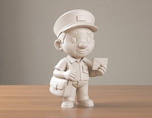3D Cartoon Postman 3D Printable 3D print model