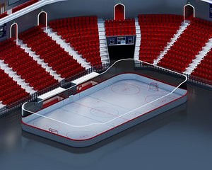 3D hockey arena isometric model
