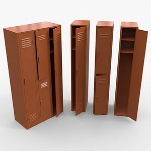 PBR School Gym Locker 04 - Orange model