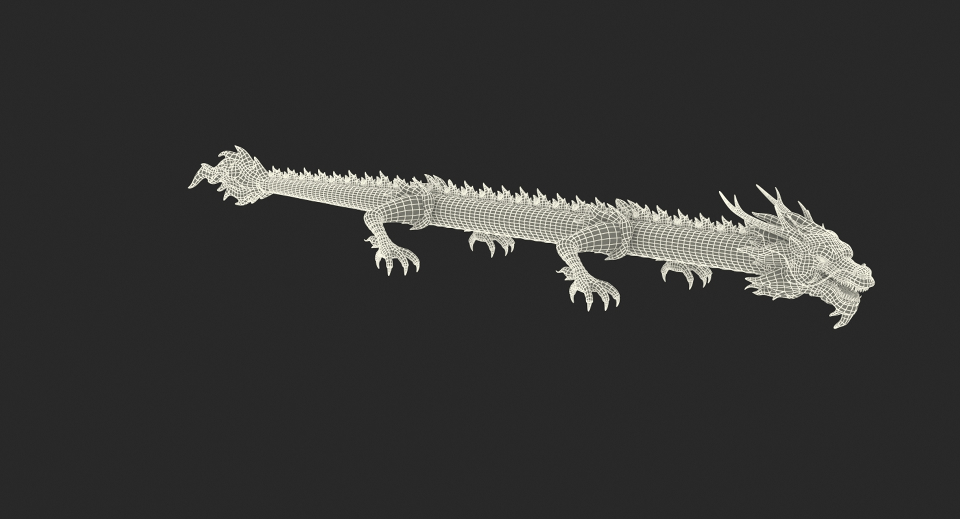 Silver chinese dragon rigged 3D - TurboSquid 1404027