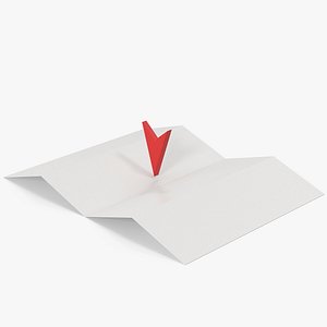 3D model Map Paper And Red Arrow Pin