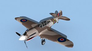 3D Curtiss P-40F Tomahawk V04 RAF