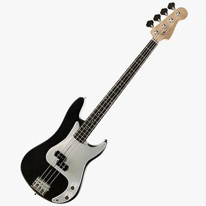 4 Strings Bass Guitar 3D