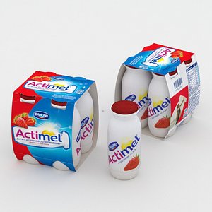 actimel strawberry 3D model