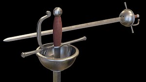 Rapier Game Ready Asset FULLY Textured and Unwrapped 3d Model