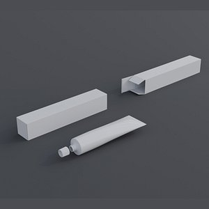 Toothpaste Laminate Tube and packaging box 3D model