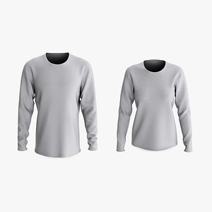 Male and Female T-Shirt Dropped Shoulder Round Collar Long Sleeve Collection