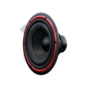 loudspeaker red black 3D model
