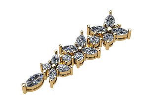 Marquise and Round diamond cluster necklace 001