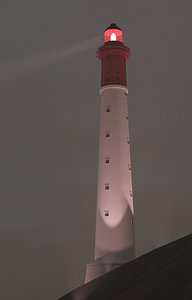 3D Red and white lighthouse