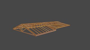 3D low poly roof frame 10x5 20x10 10x10cm model