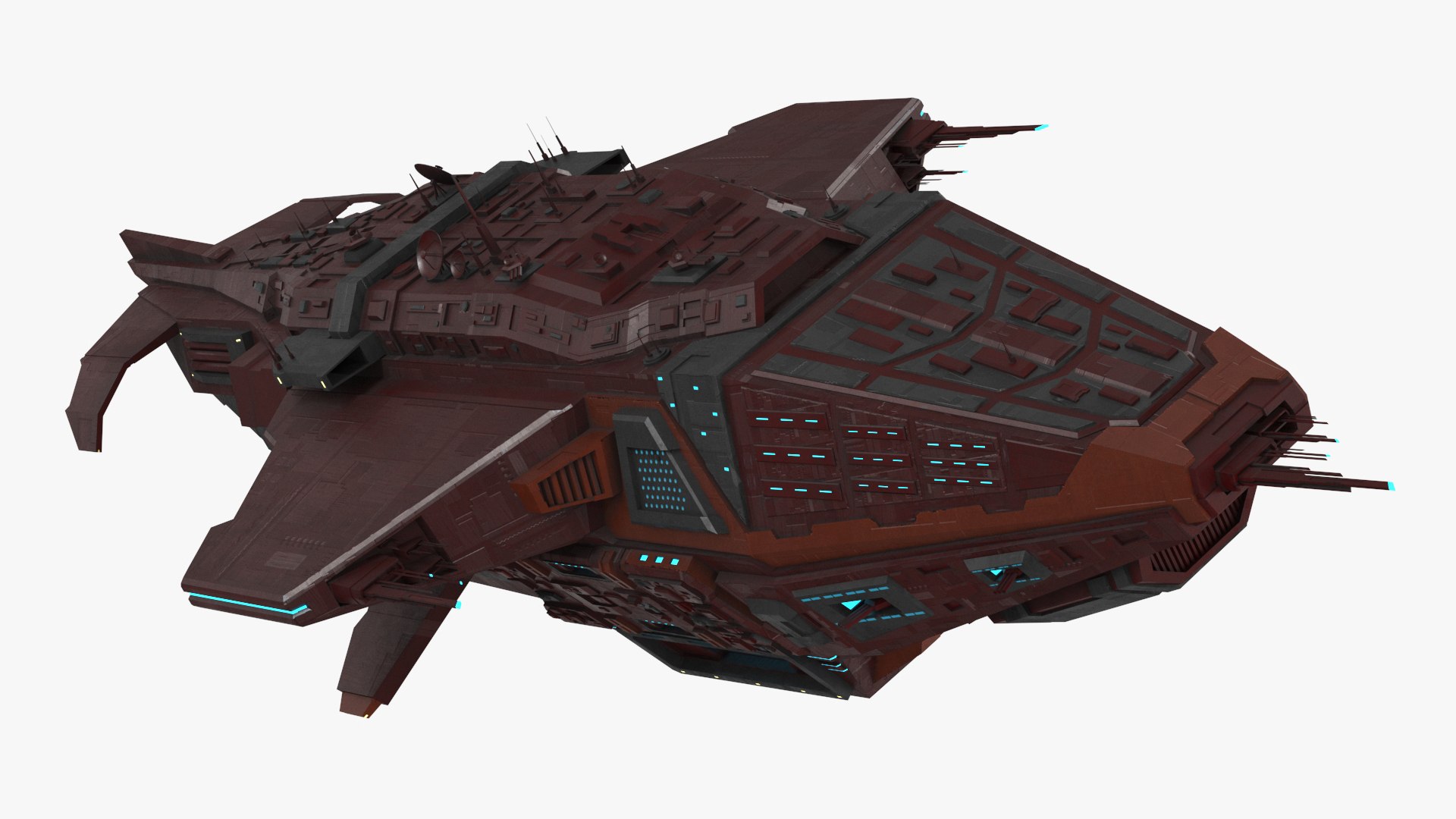 Futuristic Scifi Spaceship 3D model preview